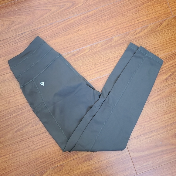 Popflex Active Cargo Drawstring Legging in Olive Green - Picture 6 of 6